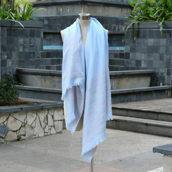 Ted Baker Accessories - Ted Baker light blue scarf TEDDII Script Jacquard